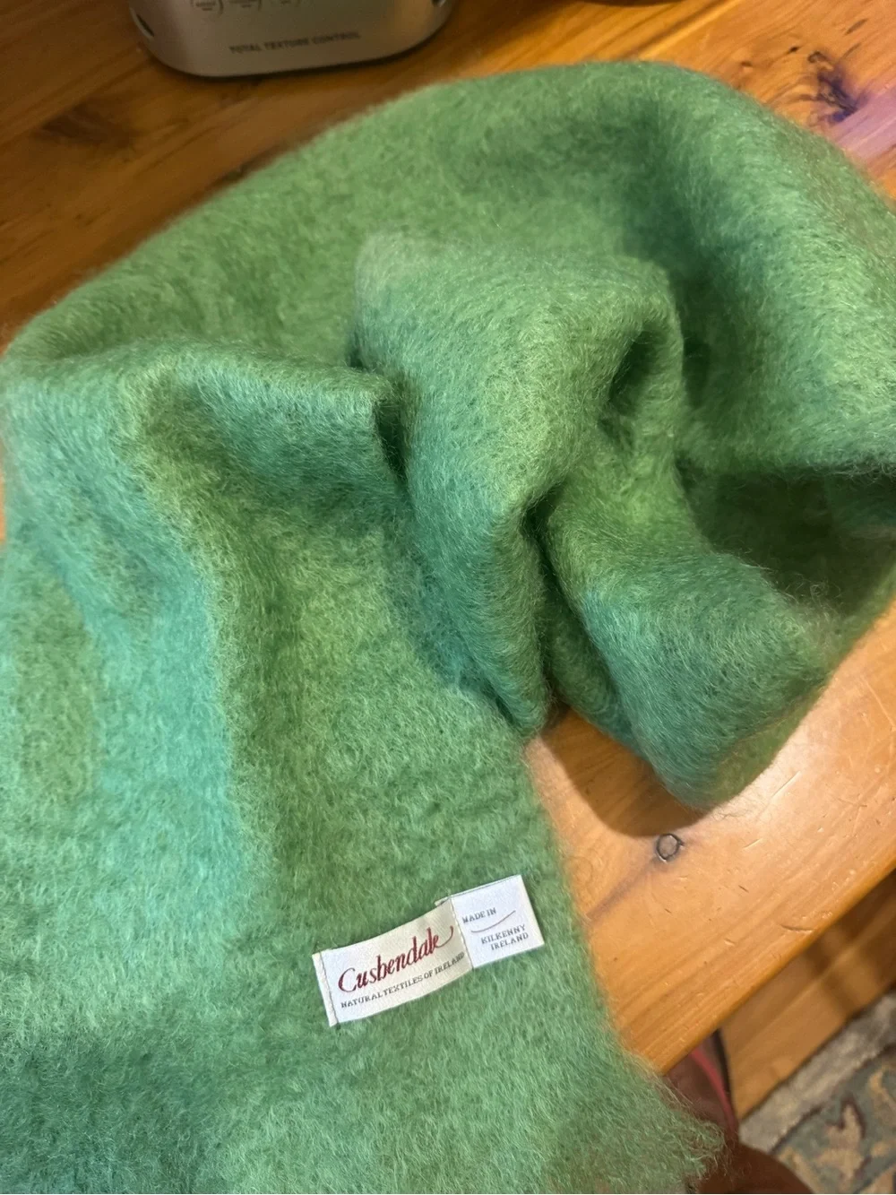 Green Mohair and Wool Scarf - Made in Ireland
